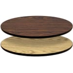 Two Sided Table Tops Oak Walnut round 1