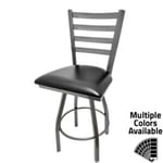SL035CS BLK Clear Coat Ladderback with Black vinyl seat and Clear Coat Metal Swivel Frame