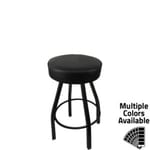 SL0137 BLK XL Button Top in Black Vinyl with Counter Height Black PC Metal Swivel Frame