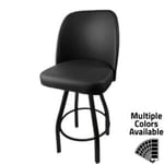 SL1136 BLK Standard Bucket in Black Vinyl with Counter Height Black Powder Coat Metal Swivel Frame