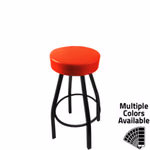 SL2132 RED Standard Button Top Barstool with Red Vinyl and Black Powder Coat Swivel Frame