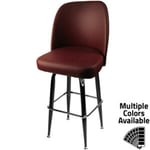 SL2133 WINE Standard Bucket Barstool with Wine Vinyl and Gloss Black Square Swivel Frame