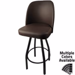 SL2136 ESP Standard Bucket Barstool with Espresso Vinyl and Black Powder Coat Swivel Frame