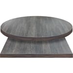 Backwoods table tops Smoked Oak laminate with coordinating 3mm PVC edge