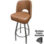 SL9136-CCS Cutout Back Bucket Barstool with Clear Coat Swivel Frame