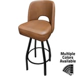 SL9136 Cutout Back Bucket Barstool with Black Swivel Frame