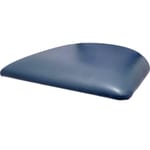 Angled view of SLSEAT-NAVY Oak Street Manufacturing restaurant chair and bar stool in-house navy vinyl seat