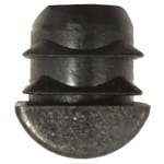 Face-on view of GL2082 black plastic glide for SL2082 and SL2089 stackable restaurant dining chairs