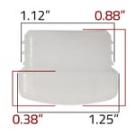 Dimensions of GL2160-WHITE white plastic glide for metal frame restaurant chairs and bar stools