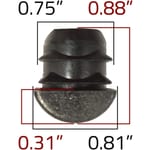Dimensions of GL2082 black plastic glide for SL2082 standard stack stackable restaurant dining chairs