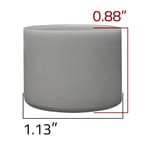 Dimensions of GL2129 gray plastic glide for SL2129 chrome restaurant swivel stool frames