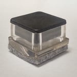 Staged view of GL2160-FELT clear plastic glide with protective felt for metal frame restaurant chairs and bar stools