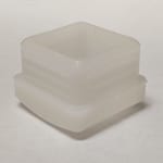 Staged view of GL2160-WHITE white plastic glide for metal frame restaurant chairs and bar stools