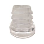 Side view of GL4279 clear plastic glide for Jailhouse series metal frame restaurant chairs and bar stools