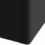Zoomed-in view of vinyl-wrapped standard base used for Oak Street Manufacturing vinyl restaurant booths and benches