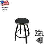 SL0117 Slimline Button Top Stool – Black Counter Height Swivel Frame