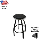 SL1117 Slimline Button Top Stool – Black Bar Height Swivel Frame