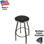 SL1117-CCS Slimline Button Top Stool – Clear Coat Bar Height Swivel Frame
