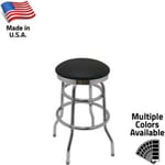 SL1131 Slimline Button Top Stool – Chrome Bar Height Swivel Frame