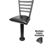 SL6135C Clear Coat Ladderback Bar Height Bolt Down Pedestal Stool