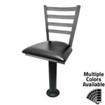 SL7135C Clear Coat Ladderback Counter Height Bolt Down Pedestal Stool