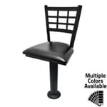 SL7163 Windowpane Counter Height Bolt Down Pedestal Stool