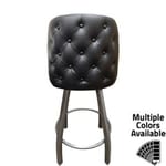SL8036-CCS Tufted Back Bucket Barstool with Counter Height Clear Coat Swivel Frame