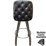 SL8136-CCS Tufted Back Bucket Barstool with Clear Coat Swivel Frame