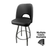 SL9036-CCS Cutout Back Bucket Barstool with Counter Height Clear Coat Swivel Frame