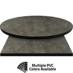 PVC Edge Manufactured Table Tops – 1.25″ thickness – Pinnacle Dark Crystal Concrete Laminate