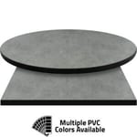PVC Edge Manufactured Table Tops – 1.25″ thickness – Pinnacle Textured Concrete Laminate