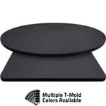 T-Mold Manufactured Table Tops – Pinnacle Black Diamond Laminate