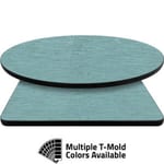 T-Mold Manufactured Table Tops – Pinnacle Cyan Linen Laminate