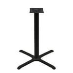 Table Base – 30″ x 30″ Cross – Black Stamped Steel – Counter Height – 3″ Column