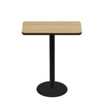 24" x 42" Two-Sided Oak/Walnut Quick Ship Table - Oak Up + Black Bar Height 22" Disc Base