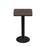 30" x 30" Two-Sided Oak/Walnut Quick Ship Table - Walnut Up + Black Bar Height 22" Disc Base