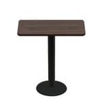 30" x 48" Two-Sided Oak/Walnut Quick Ship Table - Walnut Up + Black Bar Height 22" Disc Base