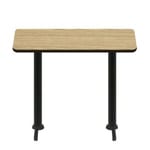 30" x 60" Two-Sided Oak/Walnut Quick Ship Table - Oak Up + (2) Black Bar Height 22" T Bases