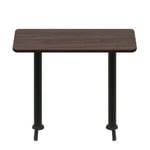30" x 60" Two-Sided Oak/Walnut Quick Ship Table - Walnut Up + (2) Black Bar Height 22" T Bases