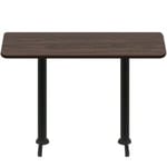 30" x 72" Two-Sided Oak/Walnut Quick Ship Table - Walnut Up + (2) Black Bar Height 22" T Bases