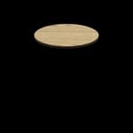 Two-Sided Quick Ship Table Tops - Oak/Walnut Laminate - Brown T-Mold - 36" Round
