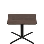 48" x 48" Two-Sided Oak/Walnut Quick Ship Table - Walnut Up + Black Standard Height 40" x 40" Cross Base