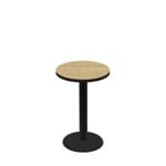 24" Round Two-Sided Oak/Walnut Quick Ship Table - Oak Up + Black Standard Height 18" Disc Base