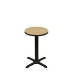 24" Round Two-Sided Oak/Walnut Quick Ship Table - Oak Up + Black Standard Height 22" x 22" Cross Base
