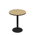 36" Round Two-Sided Oak/Walnut Quick Ship Table - Oak Up + Black Counter Height 22" Disc Base