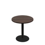 36" Round Two-Sided Oak/Walnut Quick Ship Table - Walnut Up + Black Standard Height 22" Disc Base