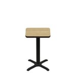 24" x 24" Two-Sided Oak/Walnut Quick Ship Table - Oak Up + Black Standard Height 22" x 22" Cross Base
