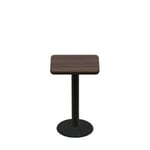 24" x 24" Two-Sided Oak/Walnut Quick Ship Table - Walnut Up + Black Standard Height 18" Disc Base