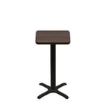 24" x 24" Two-Sided Oak/Walnut Quick Ship Table - Walnut Up + Black Counter Height 22" x 22" Cross Base