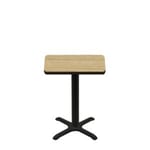 24" x 30" Two-Sided Oak/Walnut Quick Ship Table - Oak Up + Black Standard Height 22" x 22" Cross Base